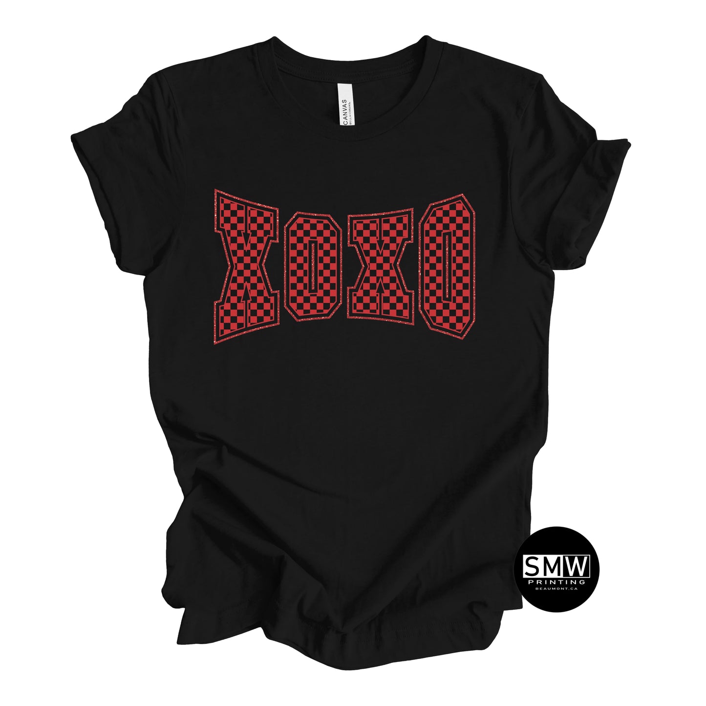 Grunge Red Glitter XOXO